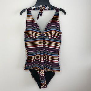 Old Navy Plus Size Colorful Stripe Swimsuit